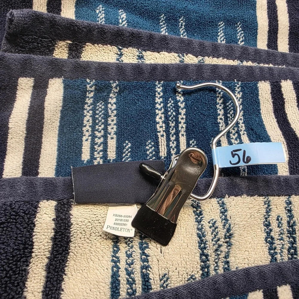 Pendleton Home Collection Bath Beach Towel Southwest Tribal Blue White 40x66